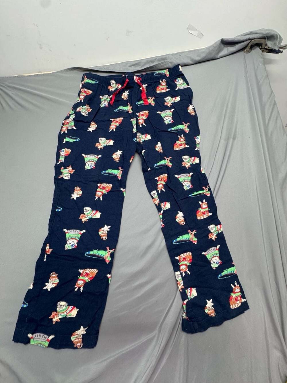 Old Navy Christmas Pajama Pants Size L Blue Holiday Animals Lounge